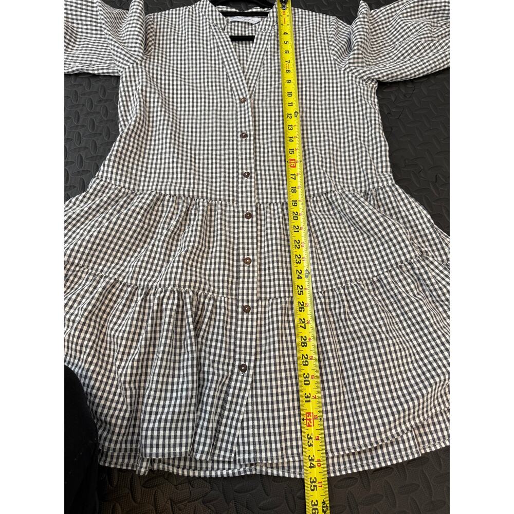 Petal & Pup Gingham Babydoll Dress Prairie Cottagecore Black White M - Picture 5 of 7